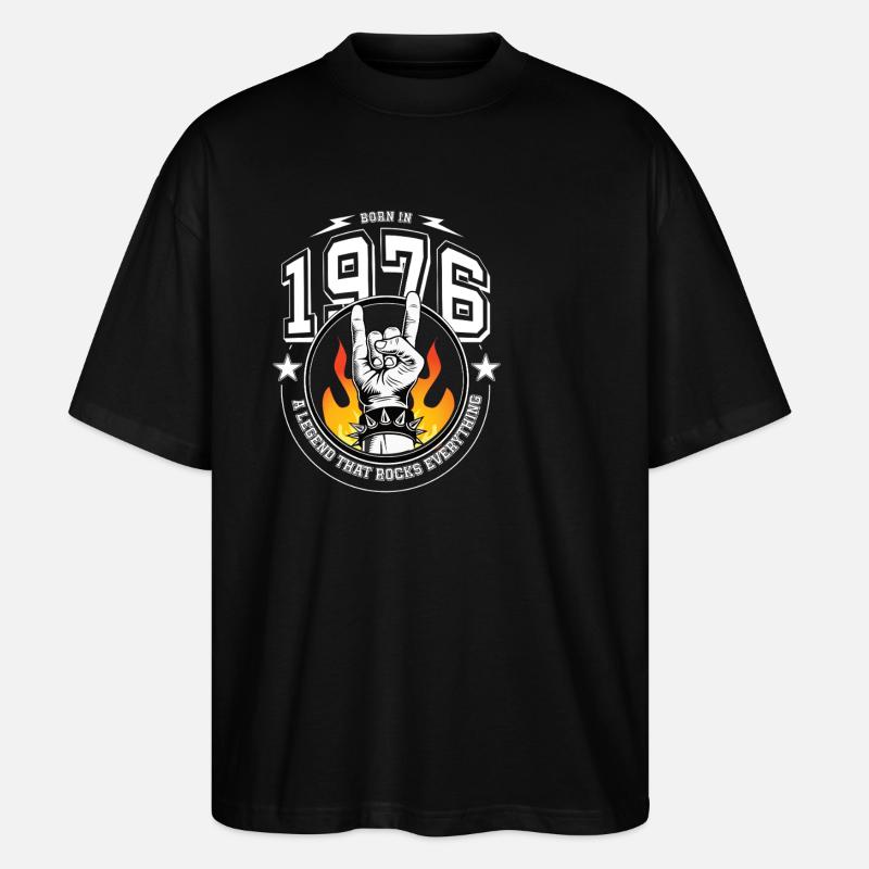 1976 Birthday, rocks everything - Stanley/Stella Oversized Unisex Organic T-shirt Blaster 2.0 - black