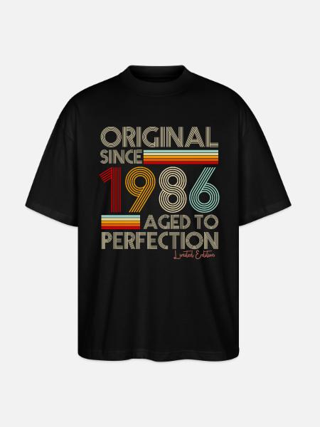 1986 - T-shirt bio Blaster 2.0 coupe oversize Stanley/Stella Unisexe - noir
