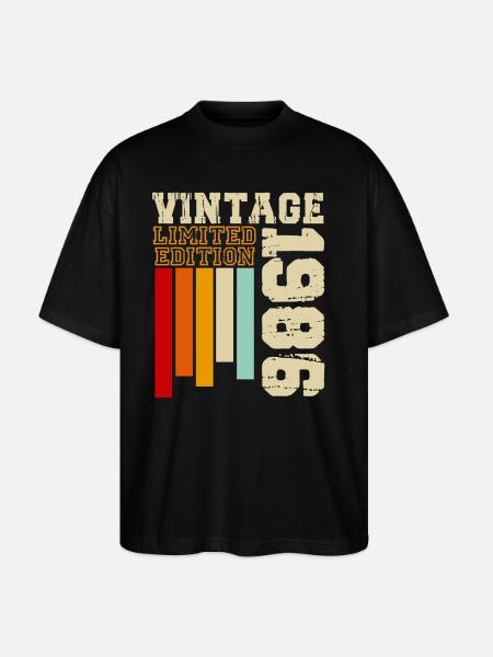 1986 - T-shirt bio Blaster 2.0 coupe oversize Stanley/Stella Unisexe - noir