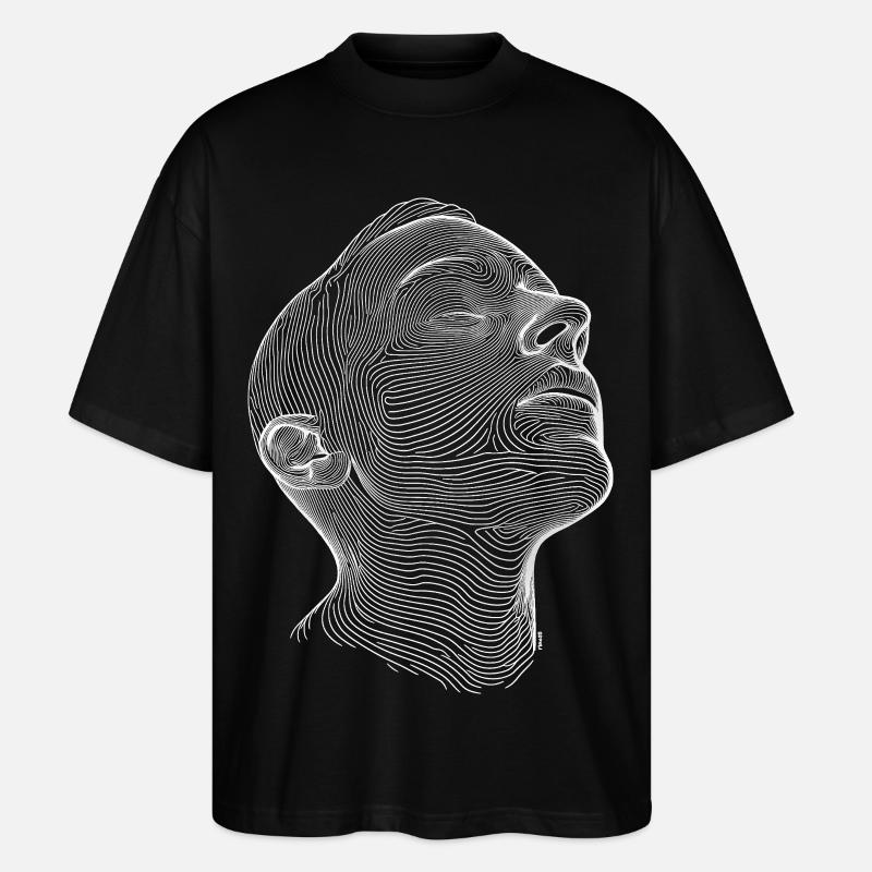 Tête 3D - T-shirt bio Blaster 2.0 coupe oversize Stanley/Stella Unisexe - noir