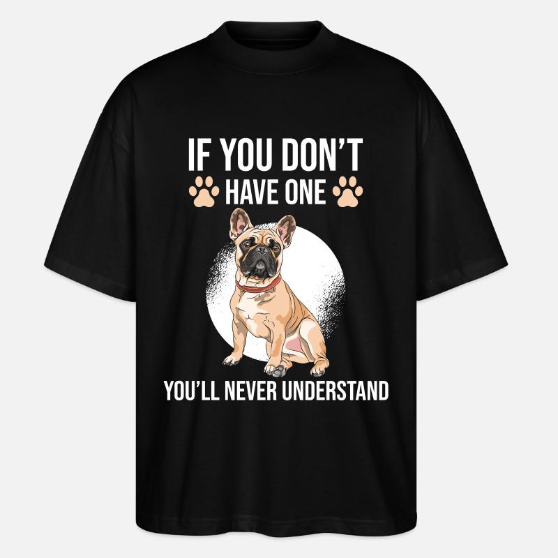 Frenchi dit bouledogue français - T-shirt bio Blaster 2.0 coupe oversize Stanley/Stella Unisexe - noir