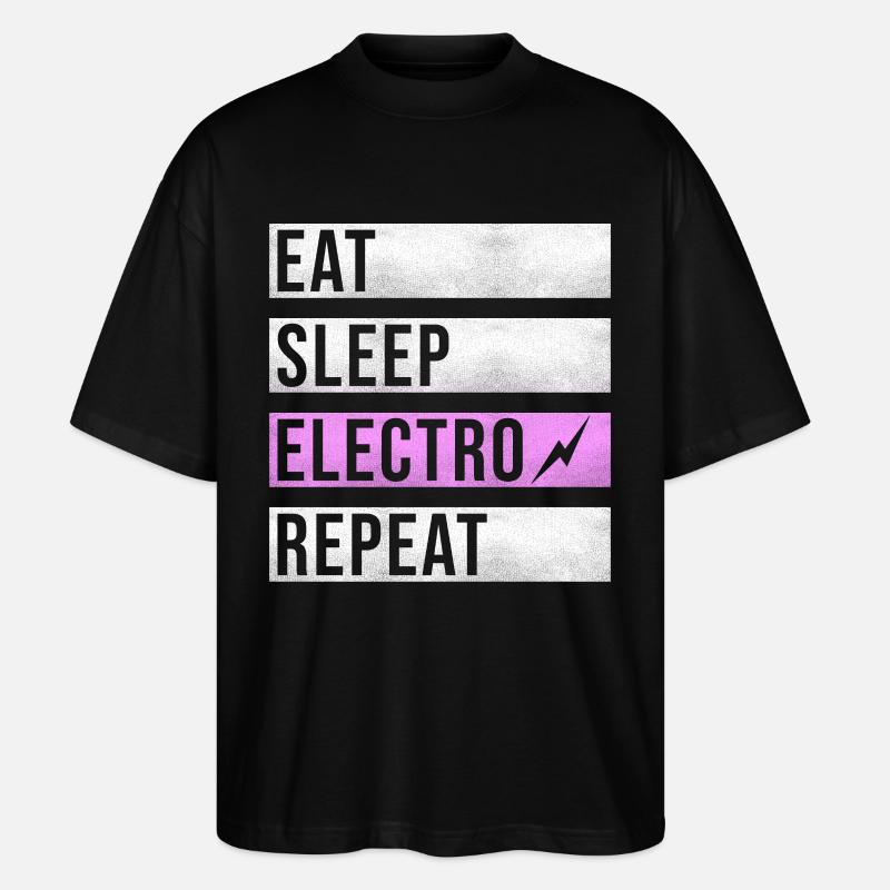 Techno Music Electro Raver - Stanley/Stella Oversized Unisex Organic T-shirt Blaster 2.0 - black