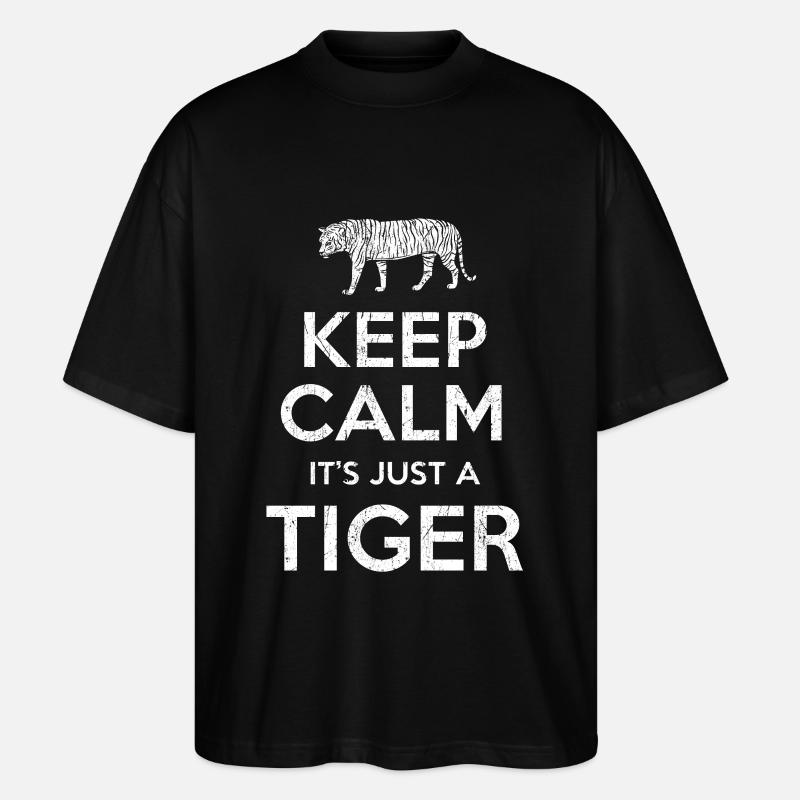 Keep Calm Tiger - T-shirt bio Blaster 2.0 coupe oversize Stanley/Stella Unisexe - noir