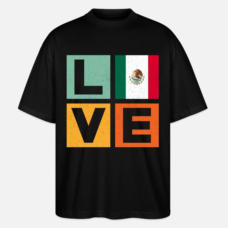 Mexiko Liebe - Stanley/Stella Oversized Unisex Bio T-Shirt Blaster 2.0 - Schwarz