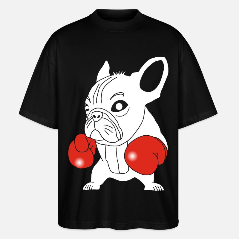 Chien blanc boxeur - T-shirt bio Blaster 2.0 coupe oversize Stanley/Stella Unisexe - noir