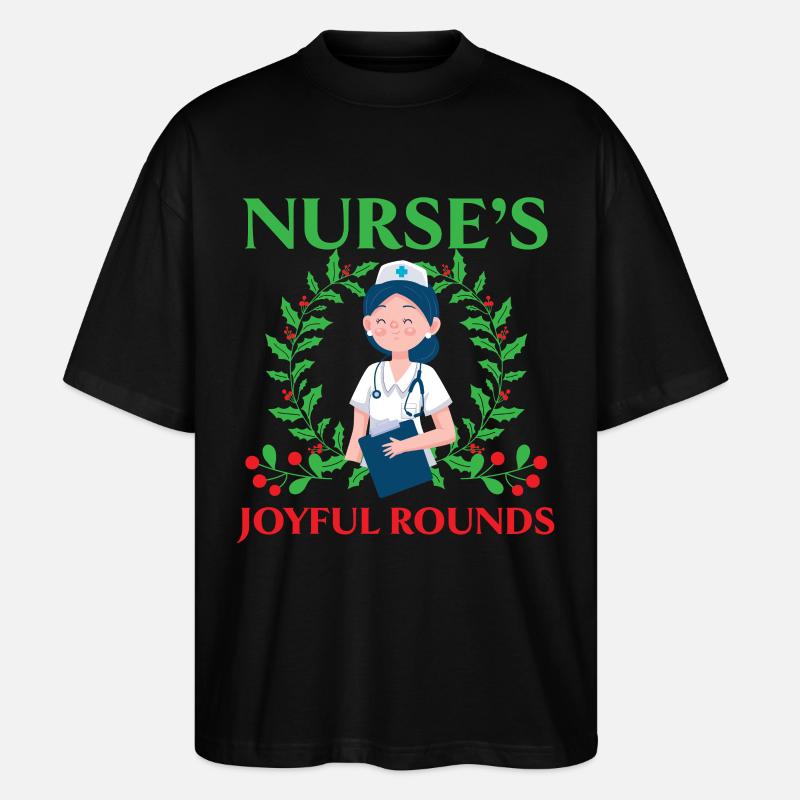 Krankenschwester's Joyful Rounds Krankenschwester - Stanley/Stella Oversized Unisex Bio T-Shirt Blaster 2.0 - Schwarz