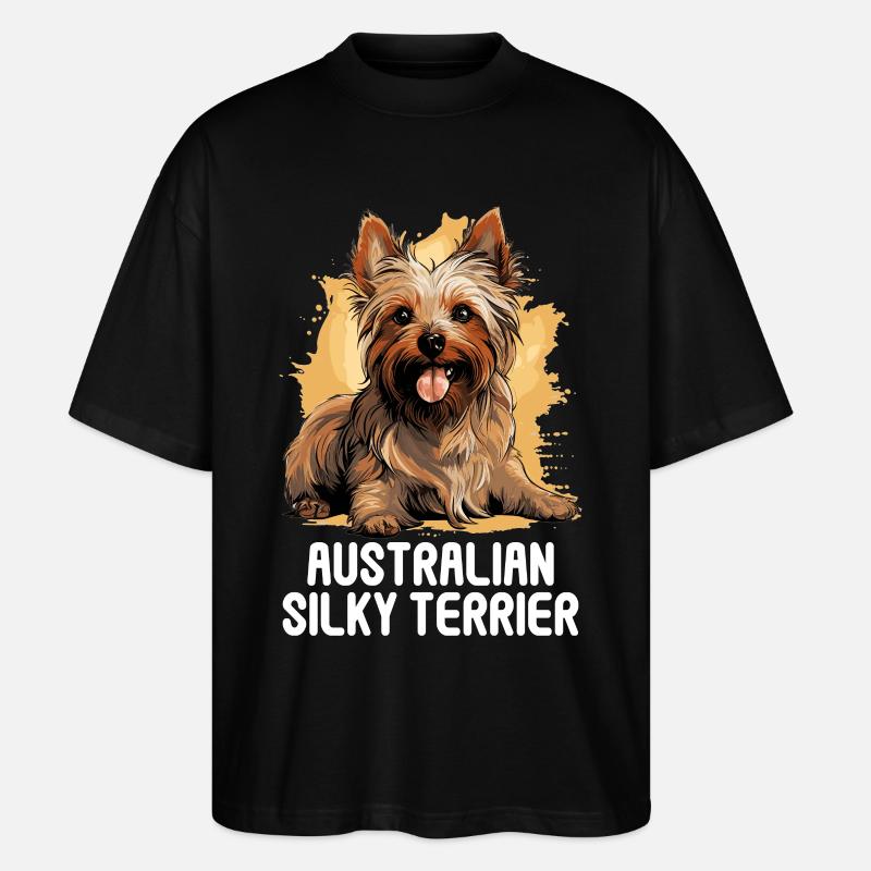 Australian Silky Terrier - Stanley/Stella Oversized Unisex Bio T-Shirt Blaster 2.0 - Schwarz