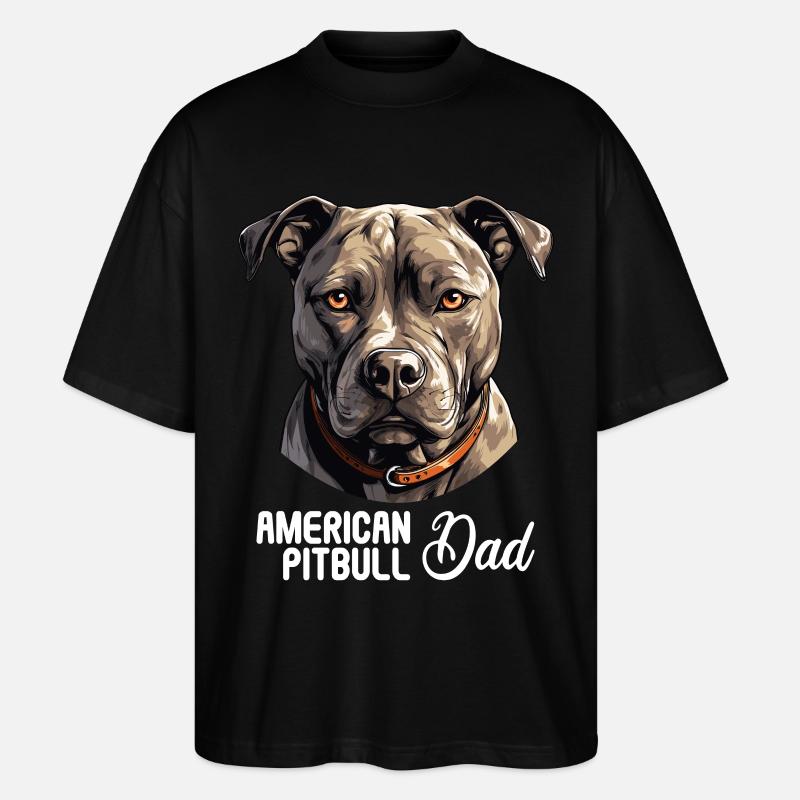 Chien Pitbull américain - T-shirt bio Blaster 2.0 coupe oversize Stanley/Stella Unisexe - noir