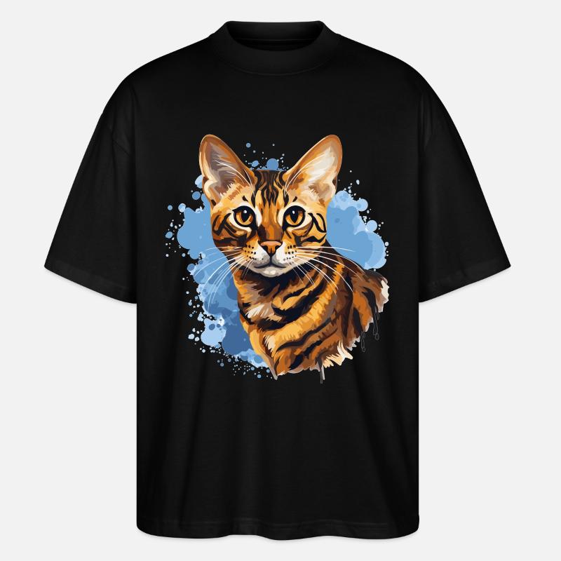 Bengal Cat - Stanley/Stella Oversized Unisex Bio T-Shirt Blaster 2.0 - Schwarz