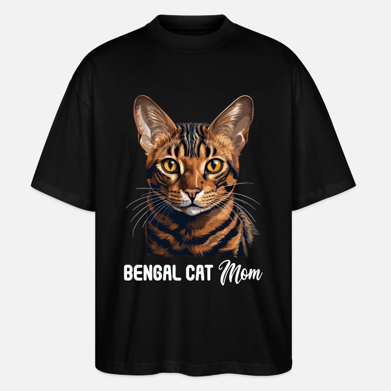 Chat du Bengale - T-shirt bio Blaster 2.0 coupe oversize Stanley/Stella Unisexe - noir