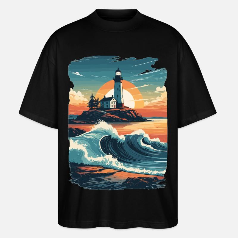 Leuchtturm - Stanley/Stella Oversized Unisex Bio T-Shirt Blaster 2.0 - Schwarz
