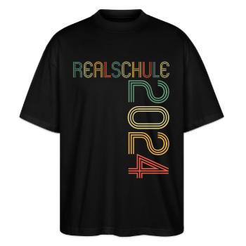 Lycée Jeunes Filles Lycée 2024 - T-shirt bio Blaster 2.0 coupe oversize Stanley/Stella Unisexe - noir - Devant - Alina (178cm) & Michal (187cm)