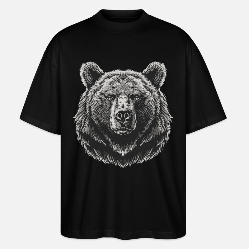 Bear Bären Bär - Stanley/Stella Oversized Unisex Bio T-Shirt Blaster 2.0 - Schwarz