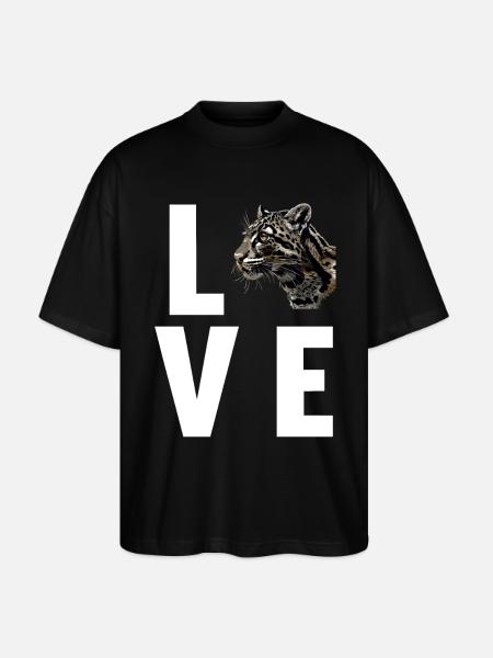 Clouded Leopard Nebelparder - Stanley/Stella Oversized Unisex Organic T-shirt Blaster 2.0 - black