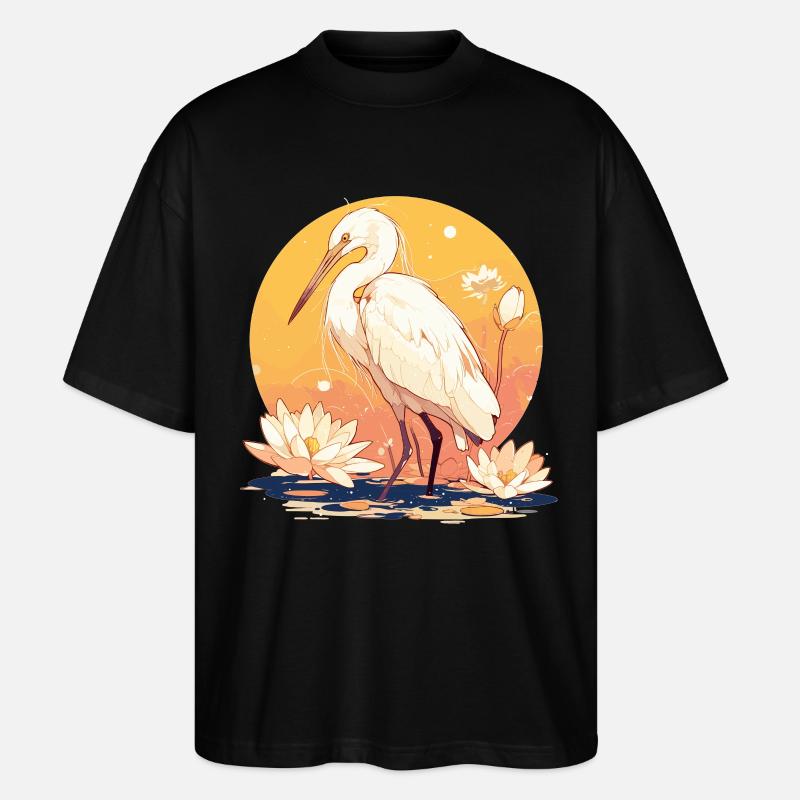 Héron Reiher - T-shirt bio Blaster 2.0 coupe oversize Stanley/Stella Unisexe - noir