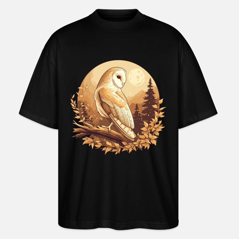 Barn Owl Schleiereulen Schleiereule - Stanley/Stella Oversized Unisex Bio T-Shirt Blaster 2.0 - Schwarz