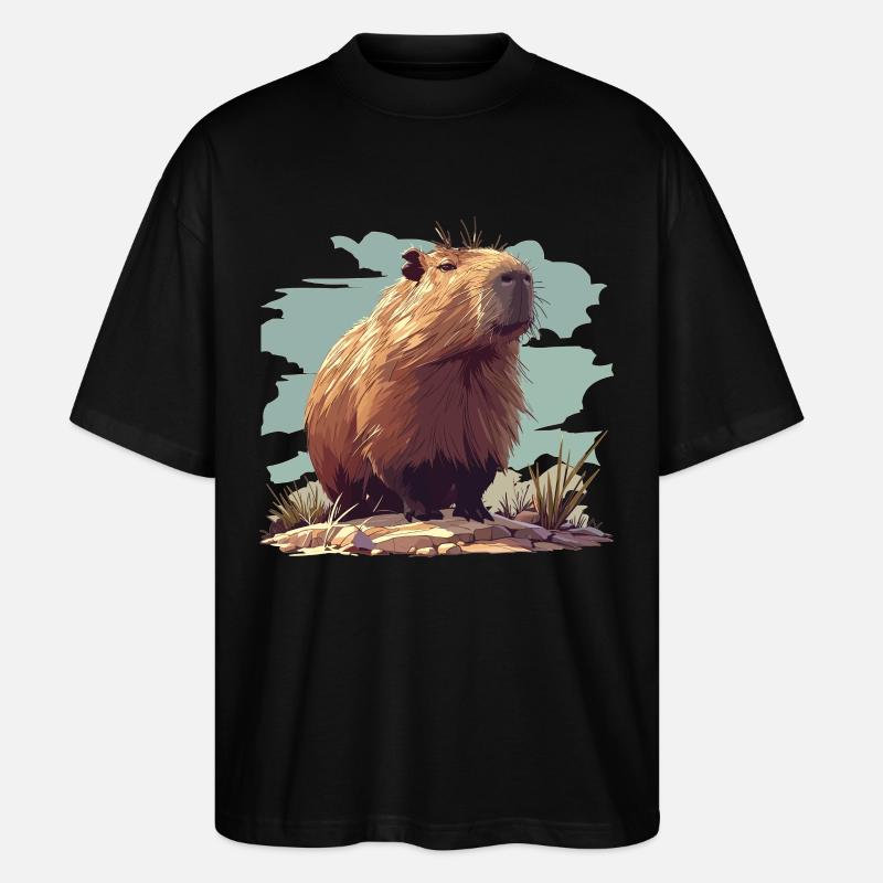 Capybaras Capybara - Stanley/Stella Oversized Unisex Organic T-shirt Blaster 2.0 - black