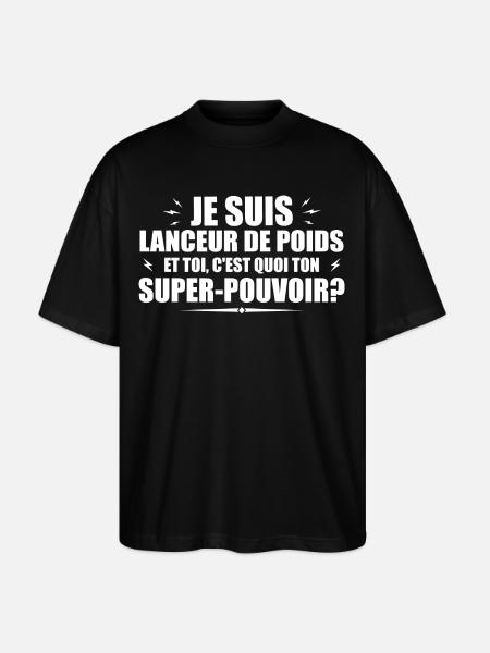 Shot putter. What's your superpower? - Stanley/Stella Oversized Unisex Organic T-shirt Blaster 2.0 - black