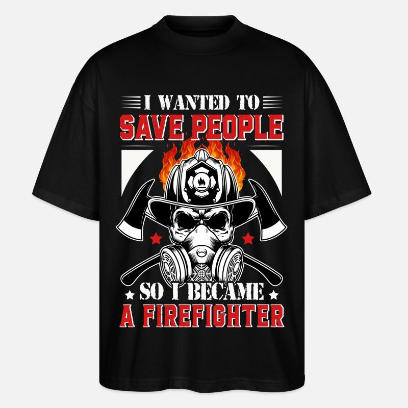 Feuerwehr - Stanley/Stella Oversized Unisex Bio T-Shirt Blaster 2.0 - Schwarz