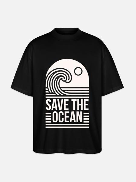 Save the ocean protection conservation quotes - Stanley/Stella Oversized Unisex Organic T-shirt Blaster 2.0 - black
