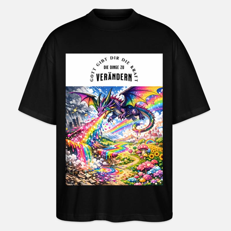 Scooping Dragons - Stanley/Stella Oversized Unisex Organic T-shirt Blaster 2.0 - black