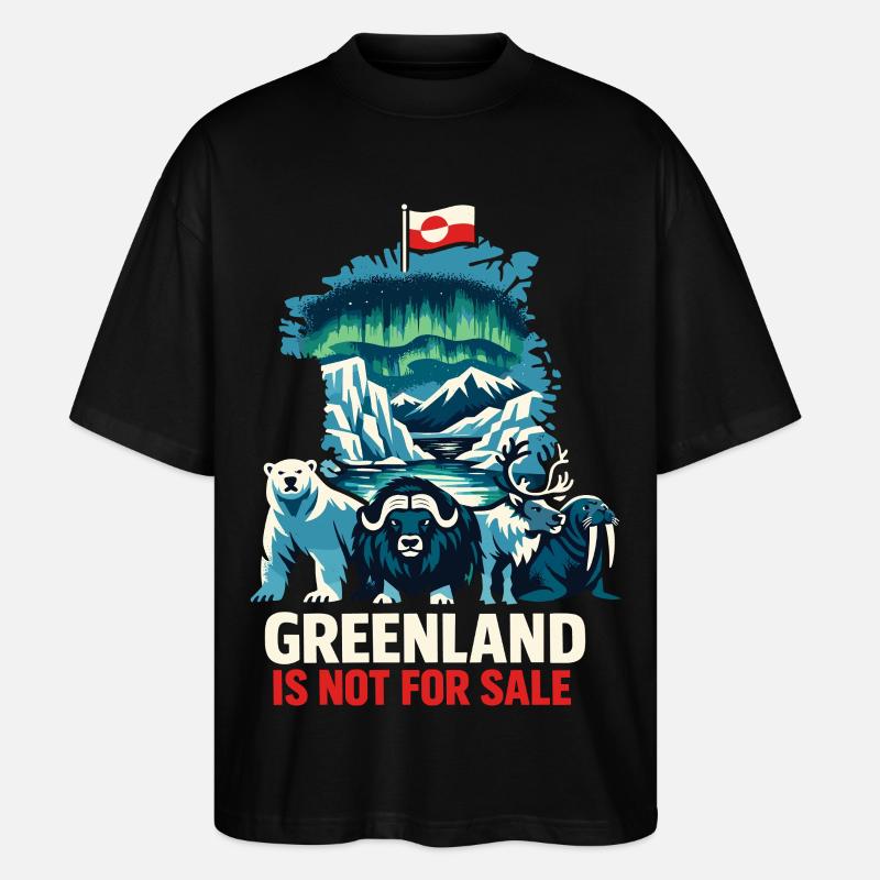Grønland Ikke Til Salg Skjorteflag Gave - Stanley/Stella Oversize Unisex Øko T-shirt Blaster 2.0 - sort