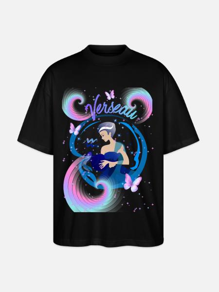 Aquarius Woman – Astrology Gift - Stanley/Stella Oversized Unisex Organic T-shirt Blaster 2.0 - black
