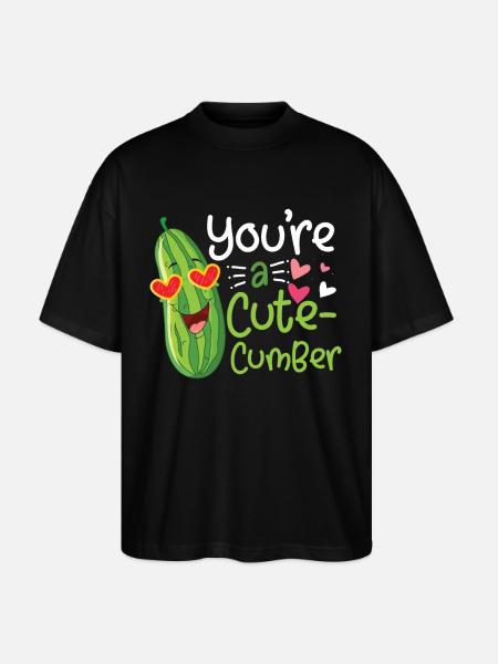 Un mignon valentine cumber disant concombre - T-shirt bio Blaster 2.0 coupe oversize Stanley/Stella Unisexe - noir