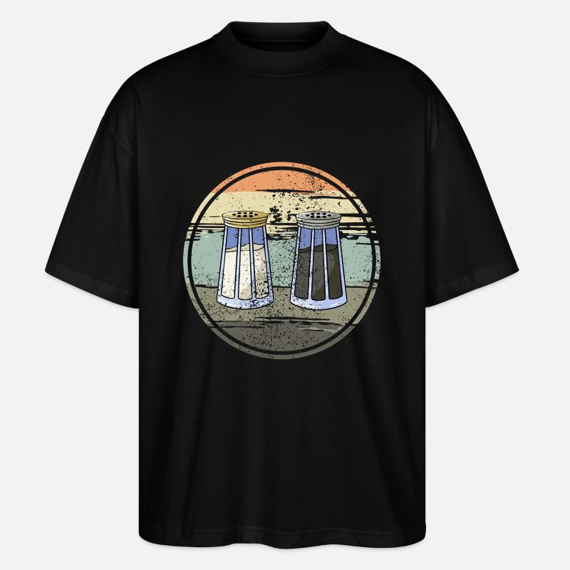 Salz und Pfeffer - Stanley/Stella Oversized Unisex Bio T-Shirt Blaster 2.0 - Schwarz