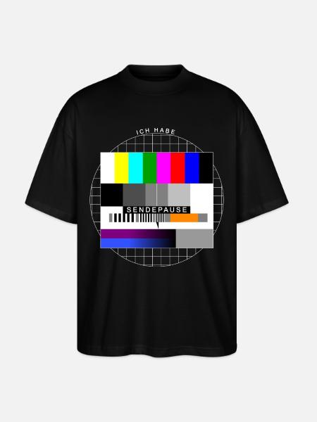 Ich habe Sendepause Testbild - Stanley/Stella Oversized Unisex Bio T-Shirt Blaster 2.0 - Schwarz