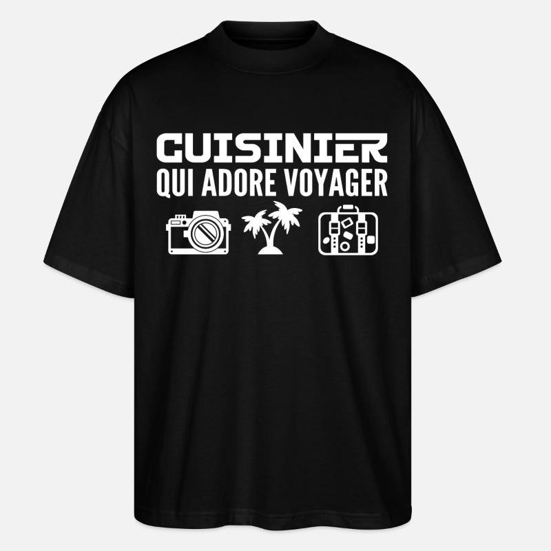 Reisende & Köche: Leidenschaft & Entdeckung - Stanley/Stella Oversized Unisex Bio T-Shirt Blaster 2.0 - Schwarz