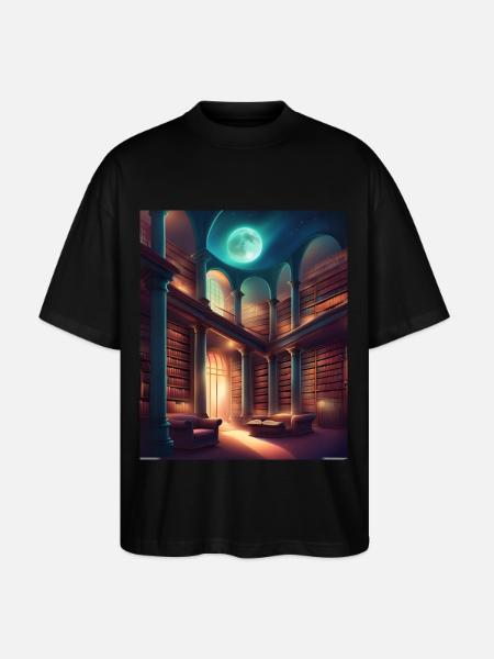 Fantasy library - Stanley/Stella Oversized Unisex Organic T-shirt Blaster 2.0 - black