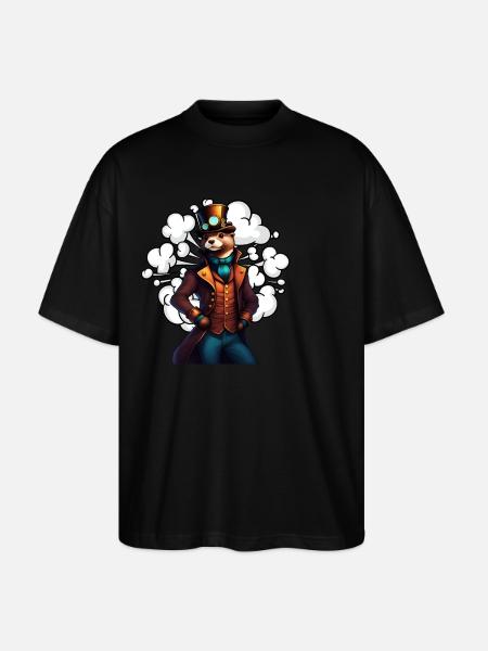 Inventive Otter Steampunk Technikotter - Stanley/Stella Oversized Unisex Organic T-shirt Blaster 2.0 - black