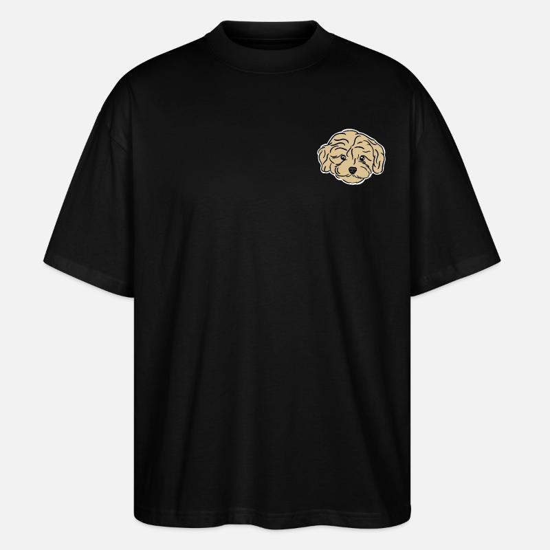 Doodle Puppy Head - Stanley/Stella Oversized Unisex Bio T-Shirt Blaster 2.0 - Schwarz