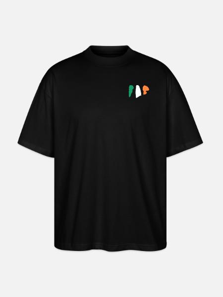 Ireland Flag - Brush Stripes - Stanley/Stella Oversized Unisex Organic T-shirt Blaster 2.0 - black