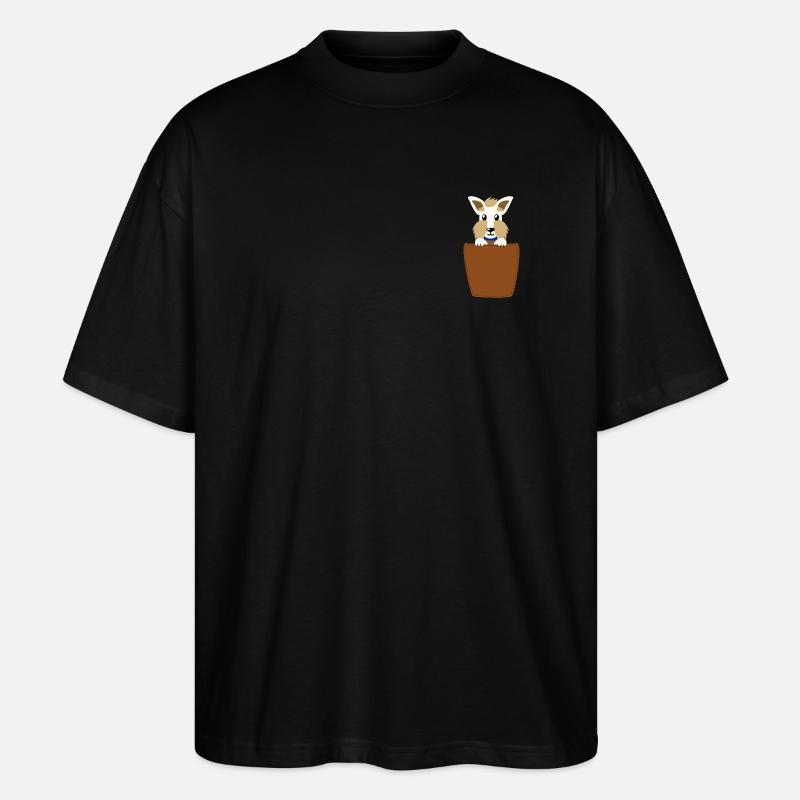 Schnauzer in Brusttasche - Stanley/Stella Oversized Unisex Bio T-Shirt Blaster 2.0 - Schwarz