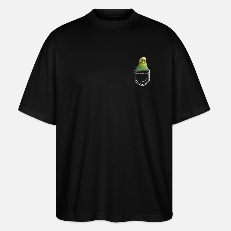 Vogel Wellensittich - Stanley/Stella Oversized Unisex Bio T-Shirt Blaster 2.0 - Schwarz