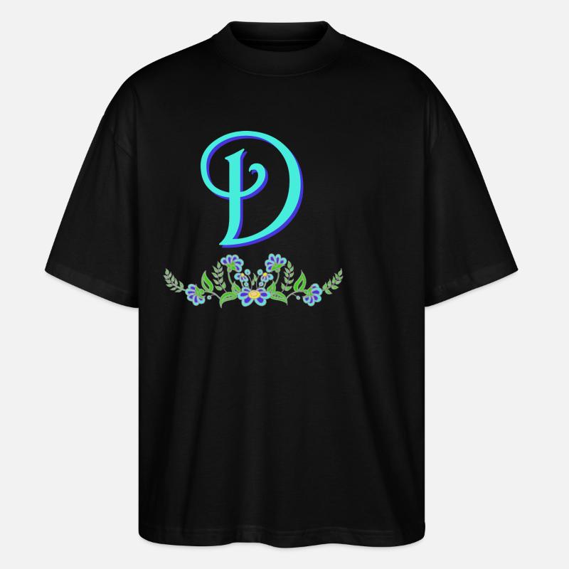 blume blau d - Stanley/Stella Oversized Unisex Bio T-Shirt Blaster 2.0 - Schwarz