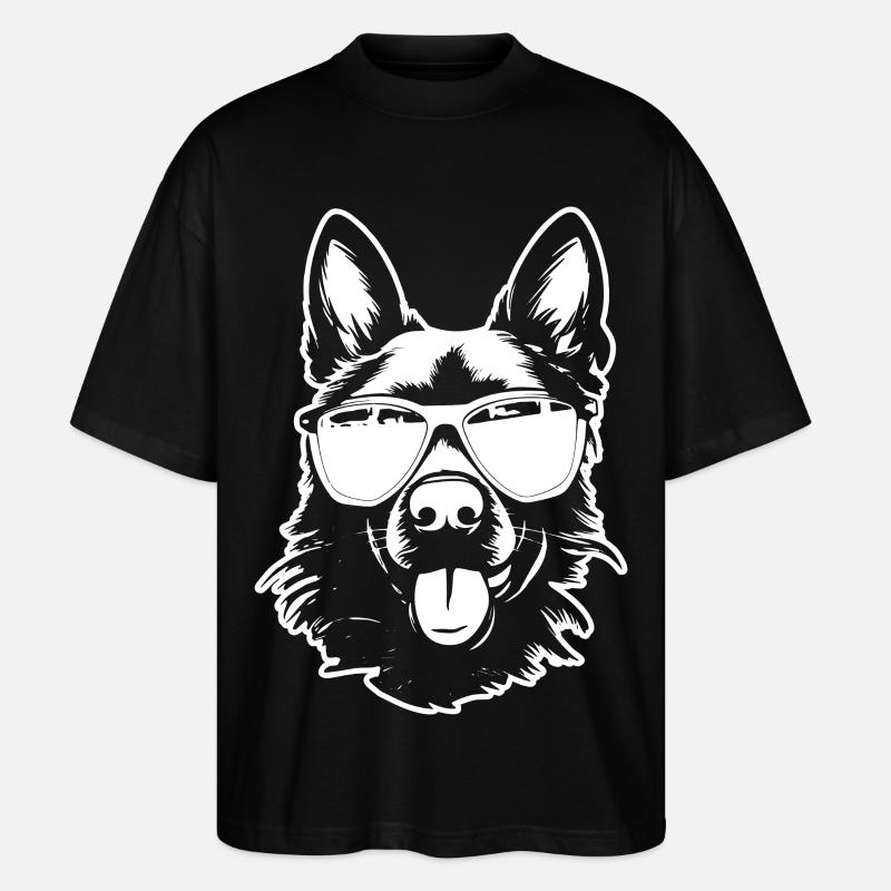 Deutscher Schäferhund Sonnenbrille - Stanley/Stella Oversized Unisex Bio T-Shirt Blaster 2.0 - Schwarz