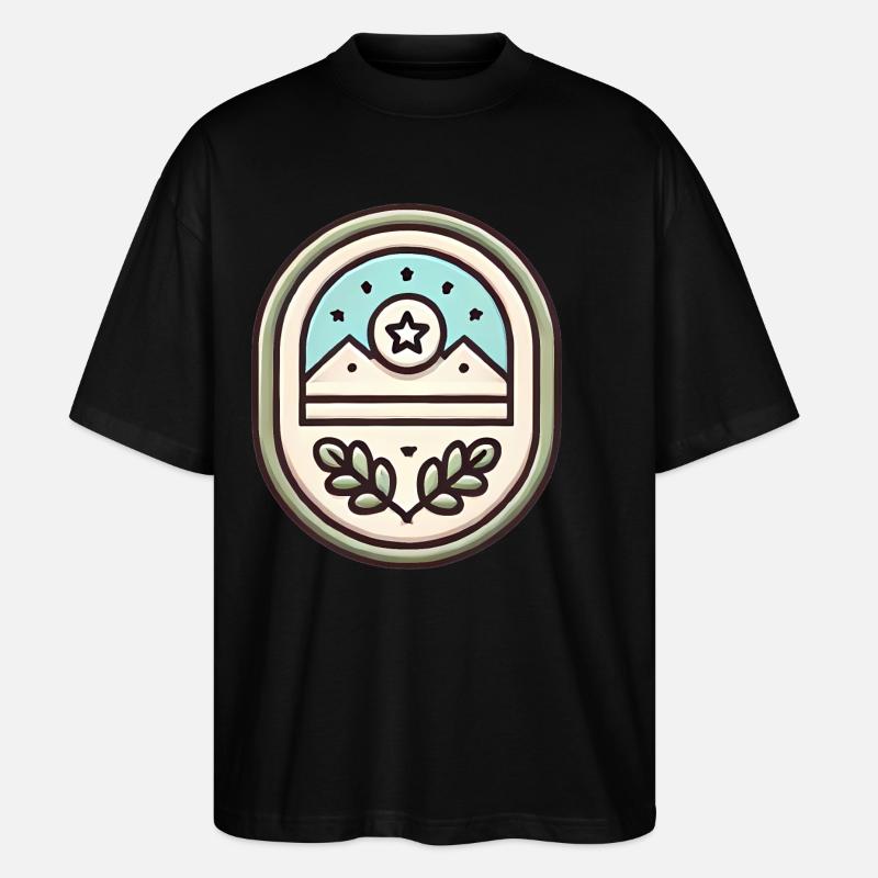 Simple Badge Design Soft Illustration - Stanley/Stella Oversized Unisex Organic T-shirt Blaster 2.0 - black