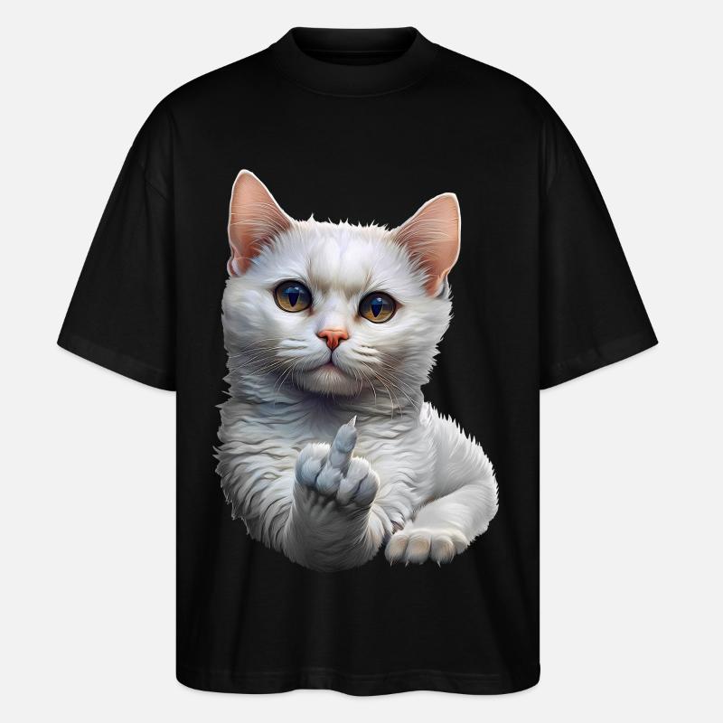 Katze - Stanley/Stella Oversized Unisex Bio T-Shirt Blaster 2.0 - Schwarz