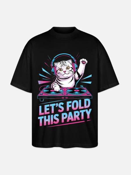 DJ Humour Animal Scottish Fold Chat - T-shirt bio Blaster 2.0 coupe oversize Stanley/Stella Unisexe - noir