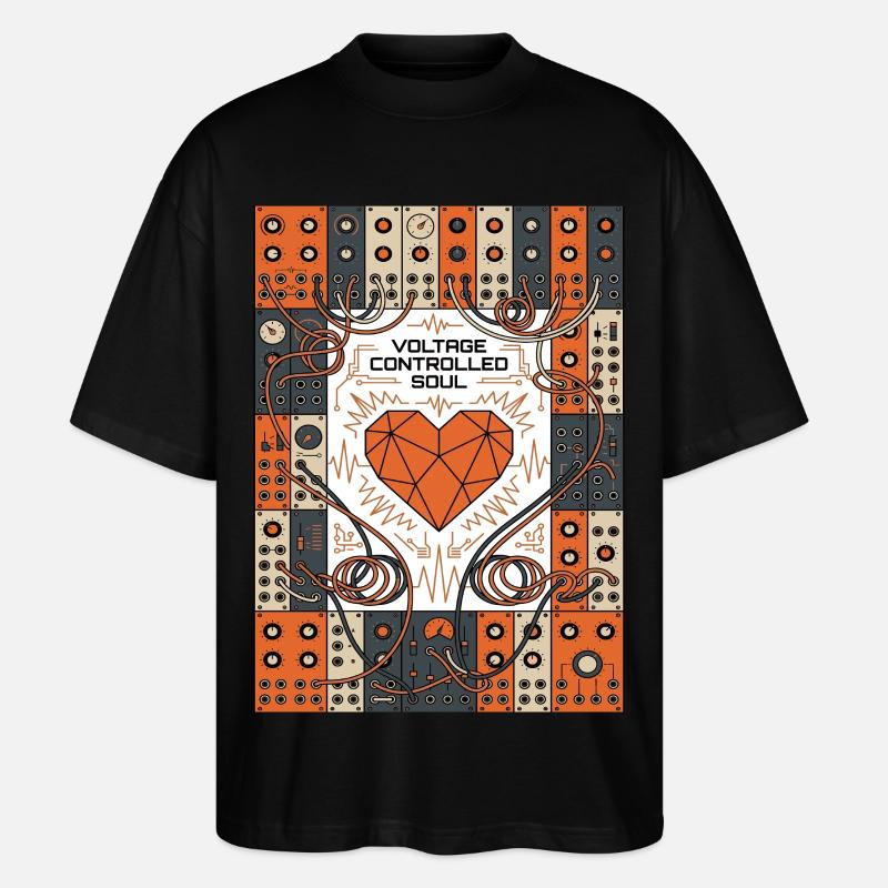 Une âme sous tension. Synthé - T-shirt bio Blaster 2.0 coupe oversize Stanley/Stella Unisexe - noir