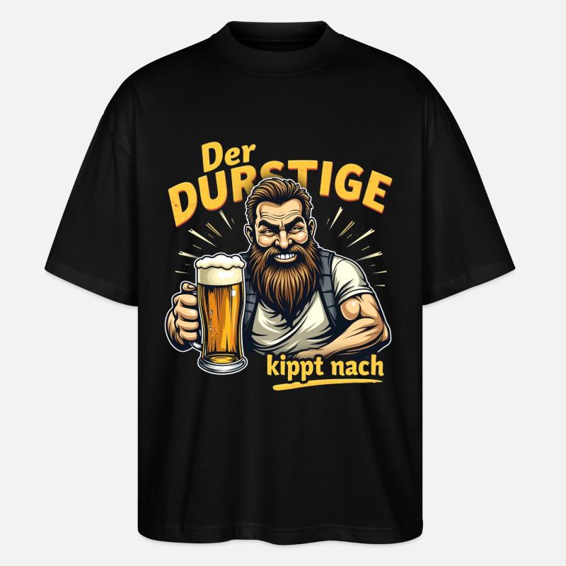 Der Durstige Bierheld - Stanley/Stella Oversized Unisex Bio T-Shirt Blaster 2.0 - Schwarz