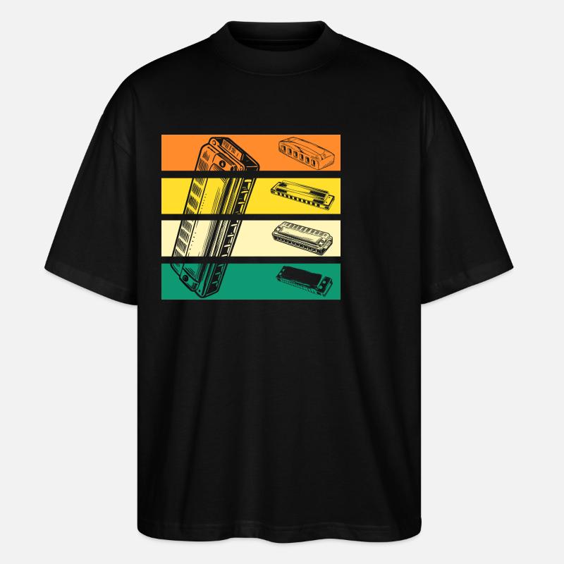 Harmonica Harmonica - T-shirt bio Blaster 2.0 coupe oversize Stanley/Stella Unisexe - noir