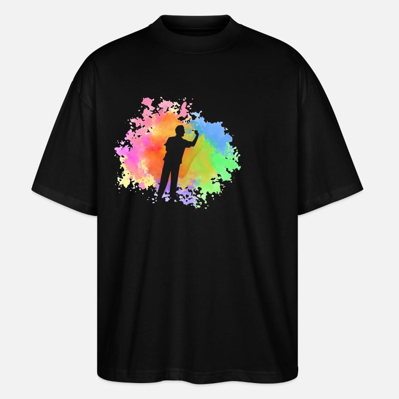 Joueur de fléchettes Fléchettes - T-shirt bio Blaster 2.0 coupe oversize Stanley/Stella Unisexe - noir