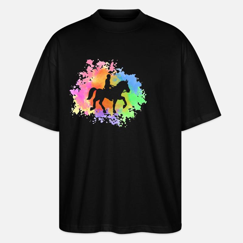 Reiten Pferde - Stanley/Stella Oversized Unisex Bio T-Shirt Blaster 2.0 - Schwarz