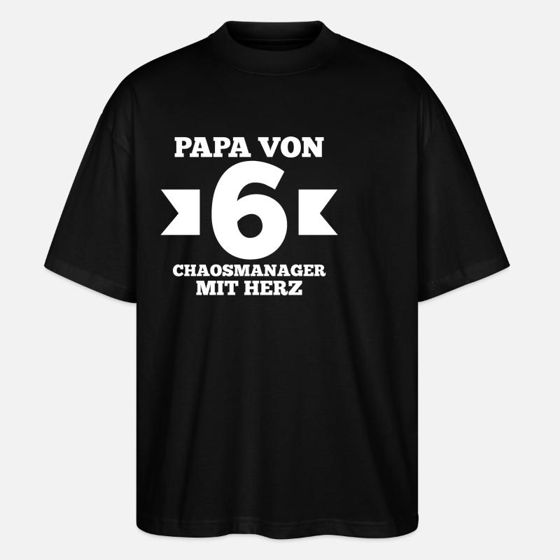 Papa Von 6 Kindern - Stanley/Stella Oversized Unisex Bio T-Shirt Blaster 2.0 - Schwarz