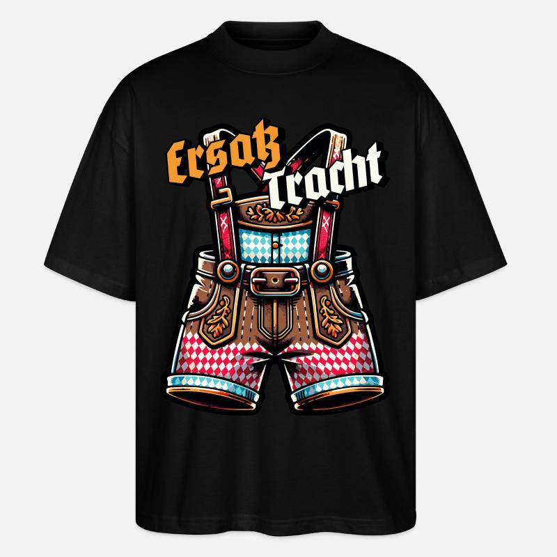 ERSATZ TRACHT LEDERHOSN - Stanley/Stella Oversized Unisex Bio T-Shirt Blaster 2.0 - Schwarz