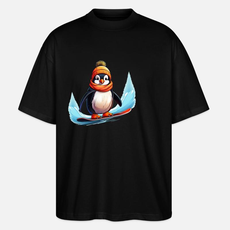 Pinguin Snowboard - Stanley/Stella Oversized Unisex Bio T-Shirt Blaster 2.0 - Schwarz